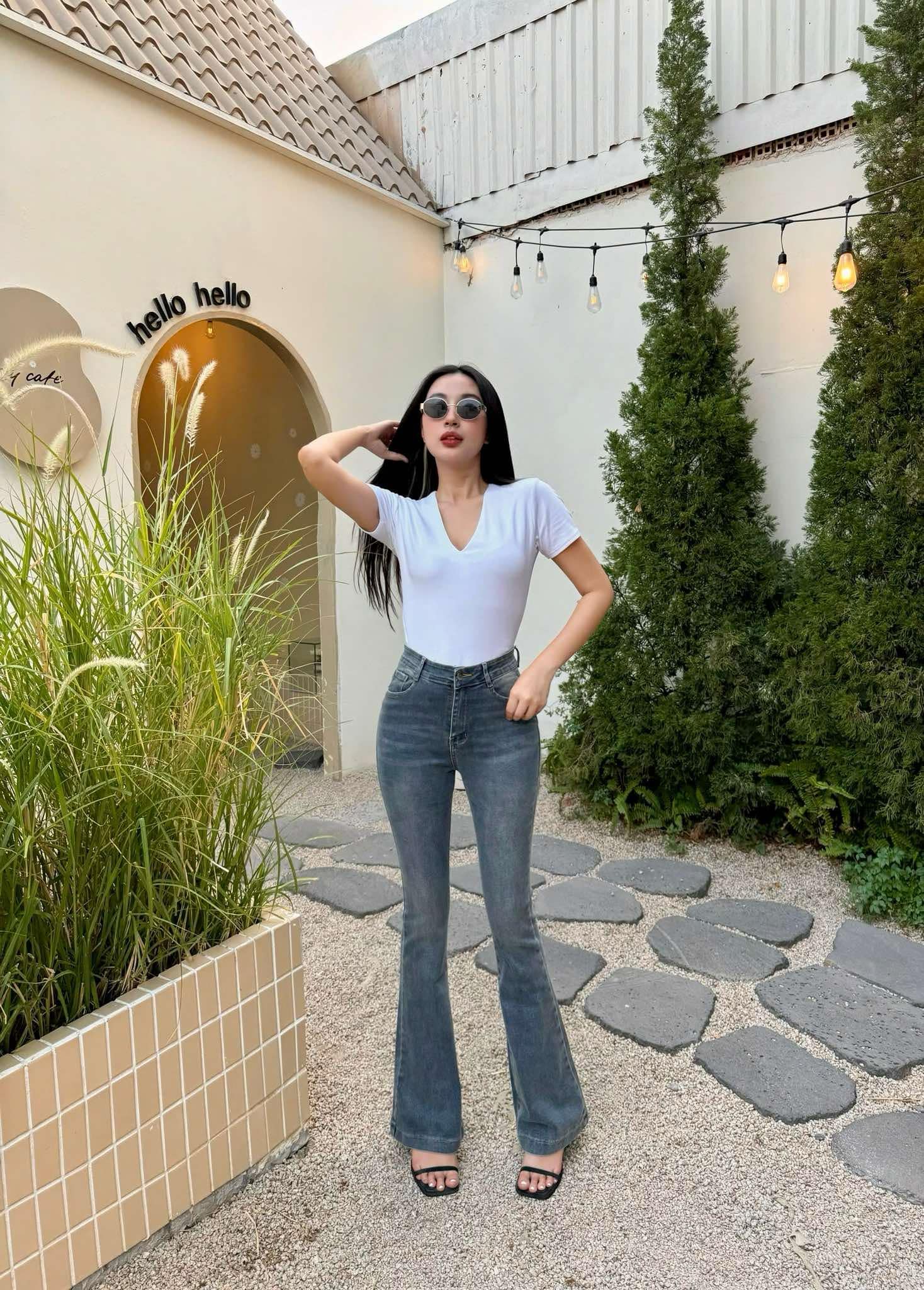 [HCM]QUẦN JEANS NỮ ỐNG LOE DÀI LƯNG CAO CO GIÃN