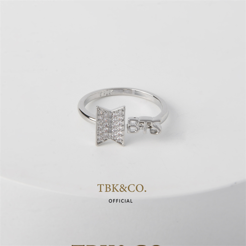 TBK 18K Gold Hallyu K-Pop Bts Inspired Army Adjustable Ring For Women Accessories 900R