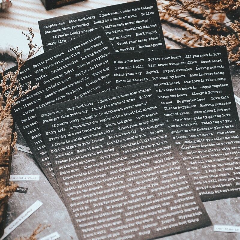 Krisna.room ♡ Set sticker Quotes (sticker chữ) tiếng anh vintaged trang trí sổ