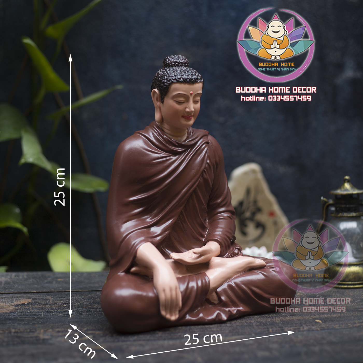 Tượng Đức Phật Thích Ca 25 cm vẽ thủ công