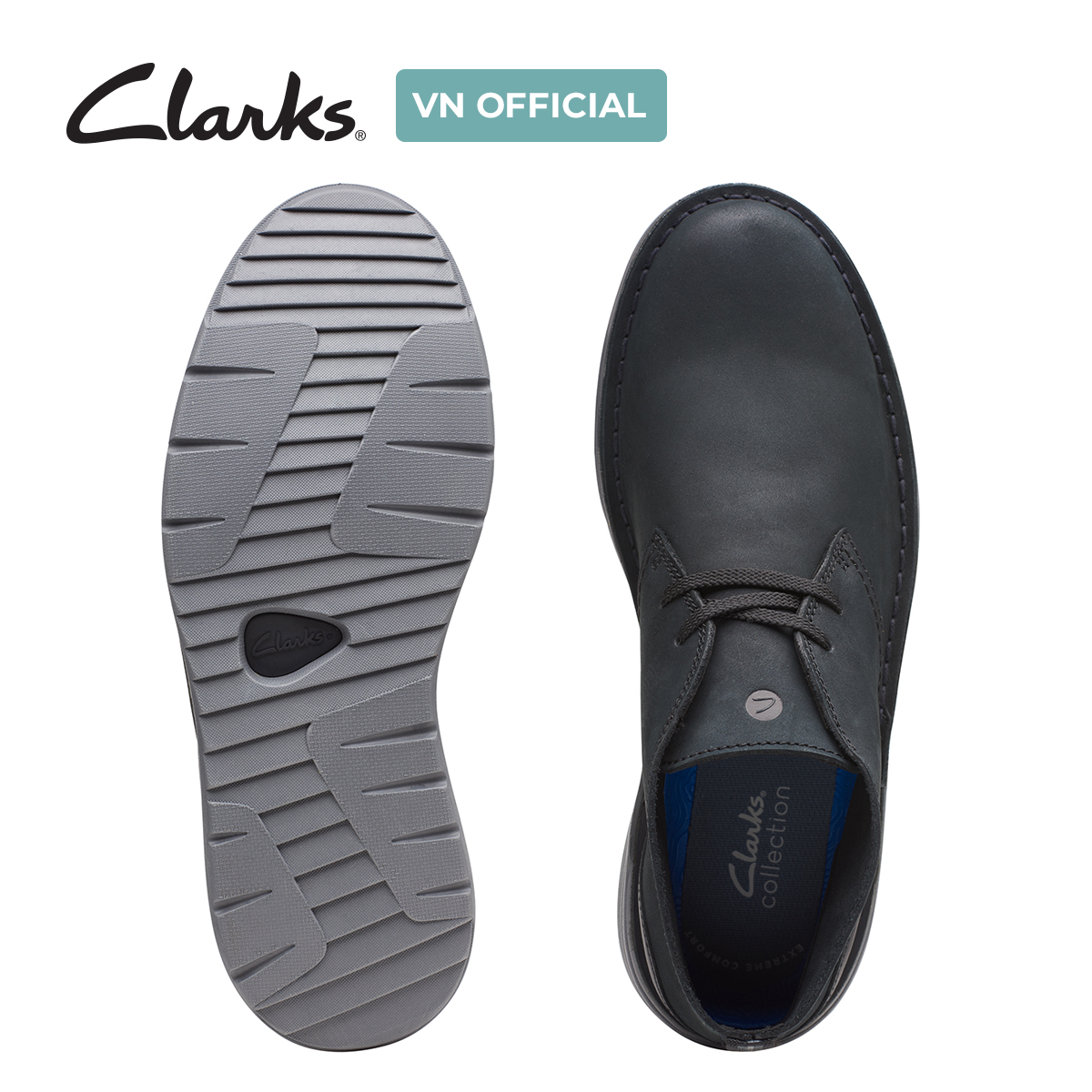 Giày Bốt Da Nubuck Nam Clarks - Brahnz Mid