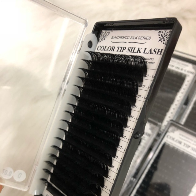 1 khay mi color tip silk lash
