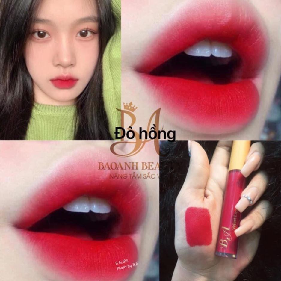 [HCM][Đỏ Hồng] Son Kem Lì Nắp Vàng Cao Cấp B.A Màu Đỏ Hồng
