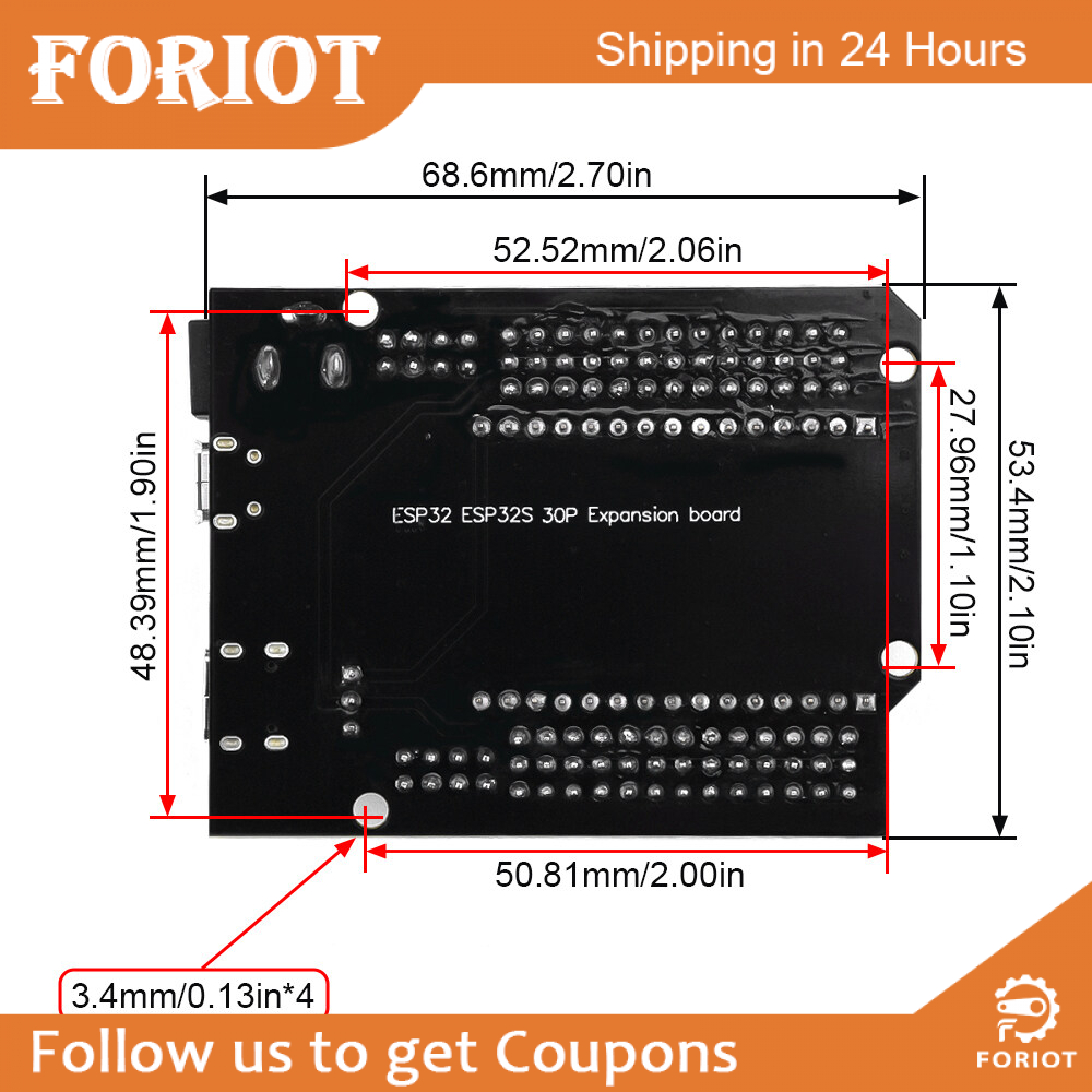 Foriot ESP32 Super Breakout Board Expansion Board 3 Types Outputs for ESP32 Module ESP-WROOM-32 ESP32 Block PCB