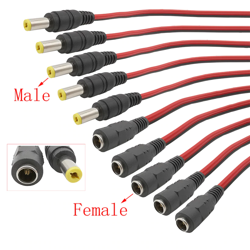 Dây đực ,dây cái nguồn cáp kết nối jack dc 5.5*2.1mm