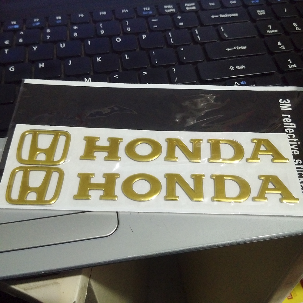 Cặp tem honda 3d nổi - hd vàng gold