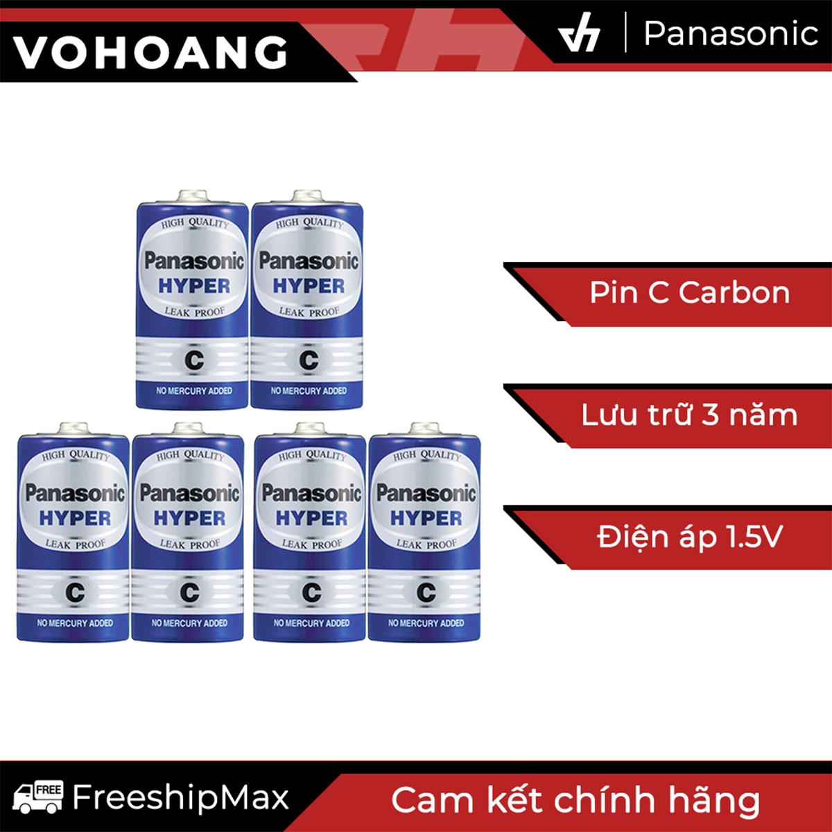 Bộ 6 pin c - pin trung panasonic r14ut