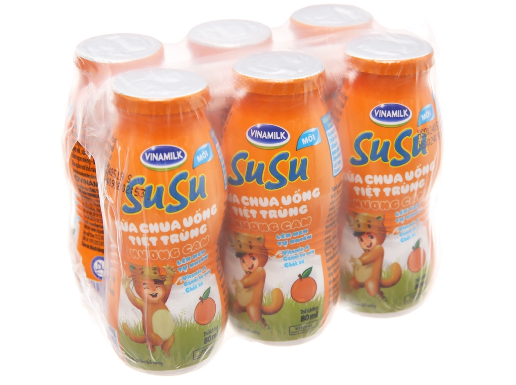 Lốc 6 chai sữa chua uống SuSu 80ml