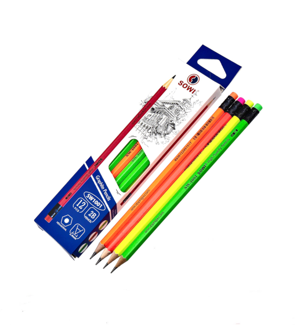 Hộp 12 Cây Viết Chì Neon Dạ Quang Gstar SW-1001