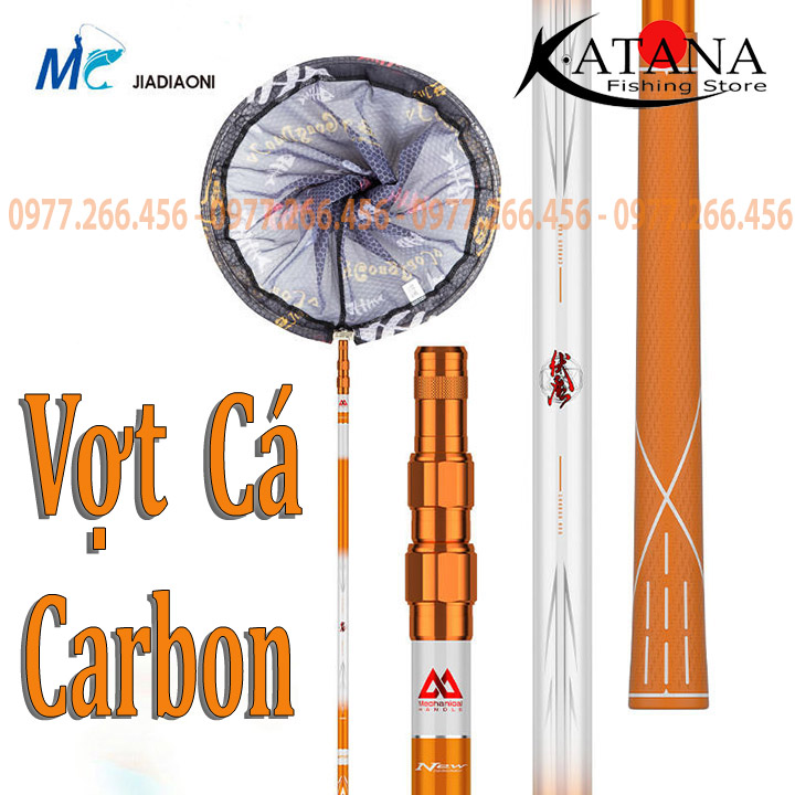 Vợt cá carbon mc 1m7, 2m1, 2m5, 2m7, 3m