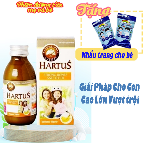 Hartus Canxi bổ sung vitamin D3, vitamin K, hấp thụ Canxi tối đa (Lọ 150ml)