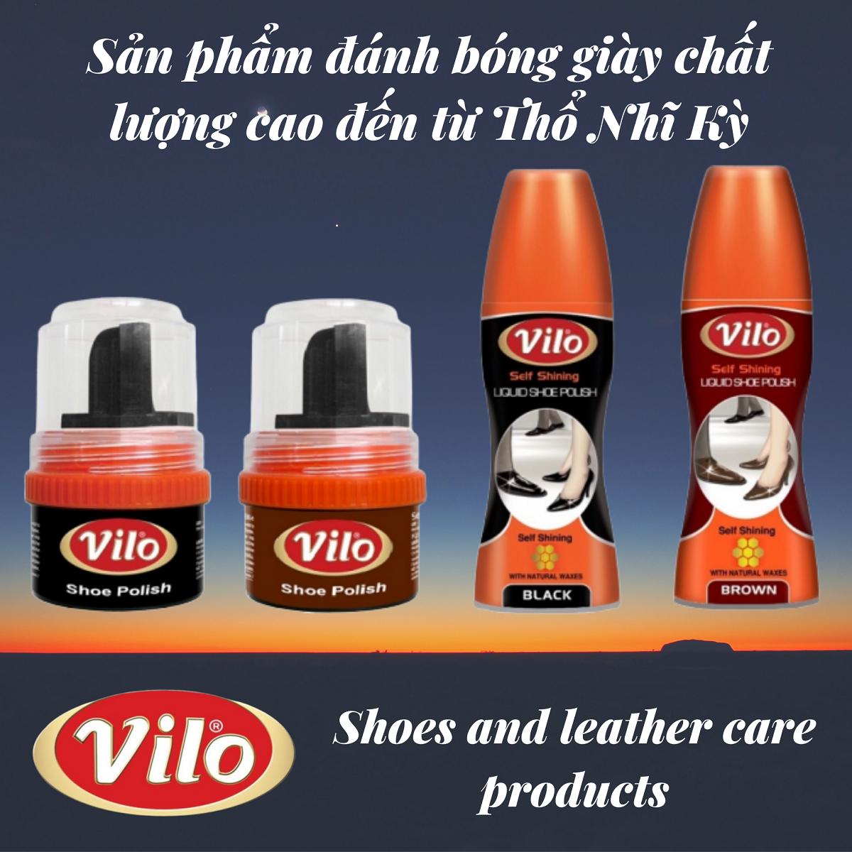 Combo 2 chai xi nước đánh giày Vilo liquid shoe polish 80ml (màu đen)