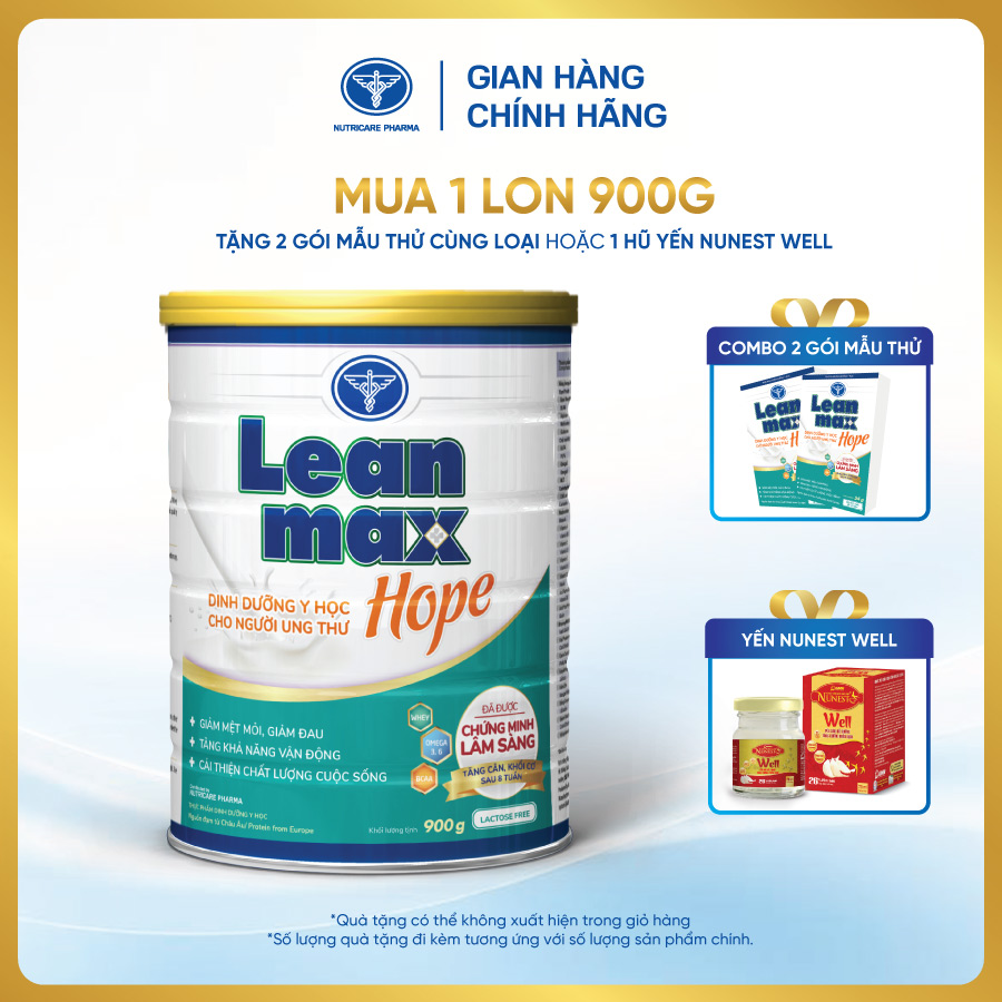 Lon sữa Leanmax Hope 900g - dinh dưỡng y học dành cho người ung thư