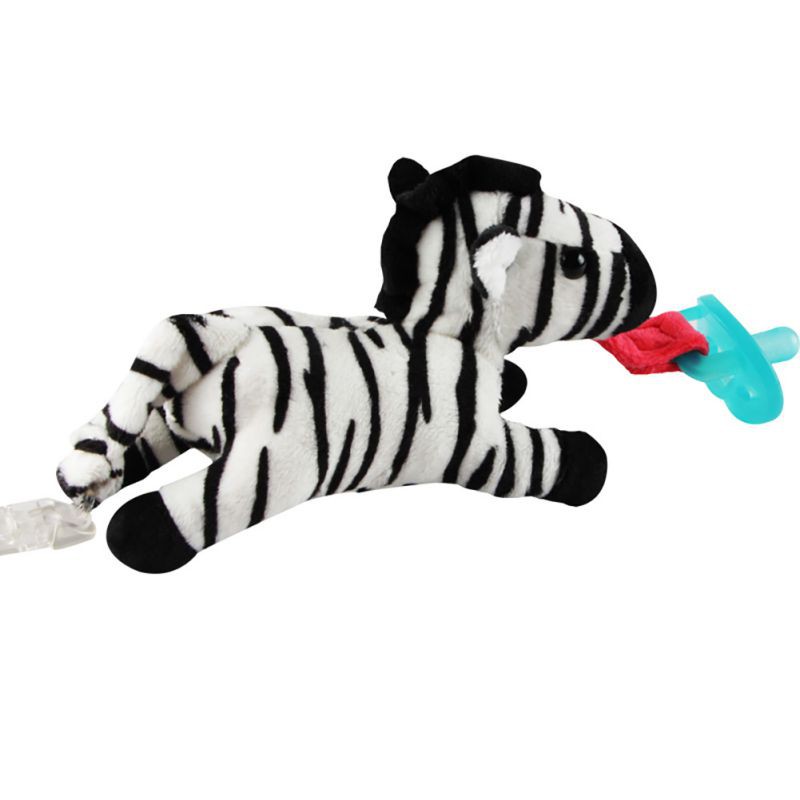 Baby Pacifier Holder Hanging Removable Plush Animal Doll Toy 