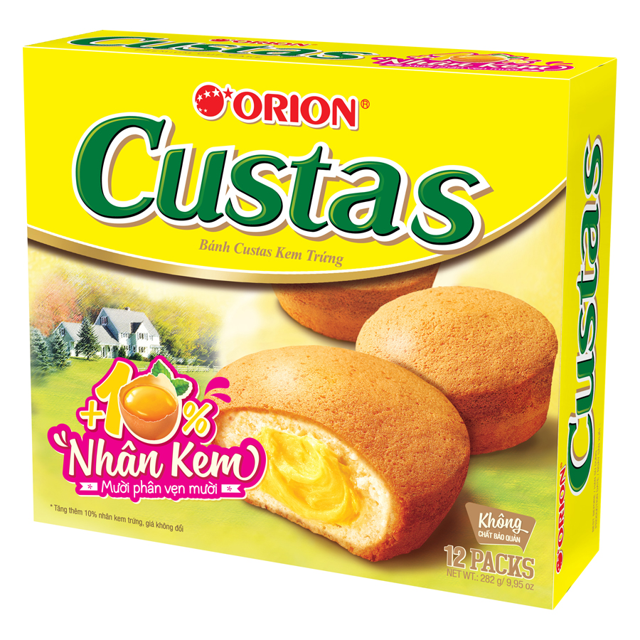 Bánh nhân kem trứng Custas 12 chiếc/ hộp