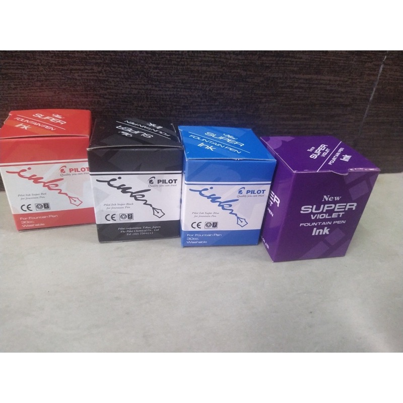 Mực bút máy cao cấp PILOT 30ml XANH ĐỎ ĐEN TÍM.