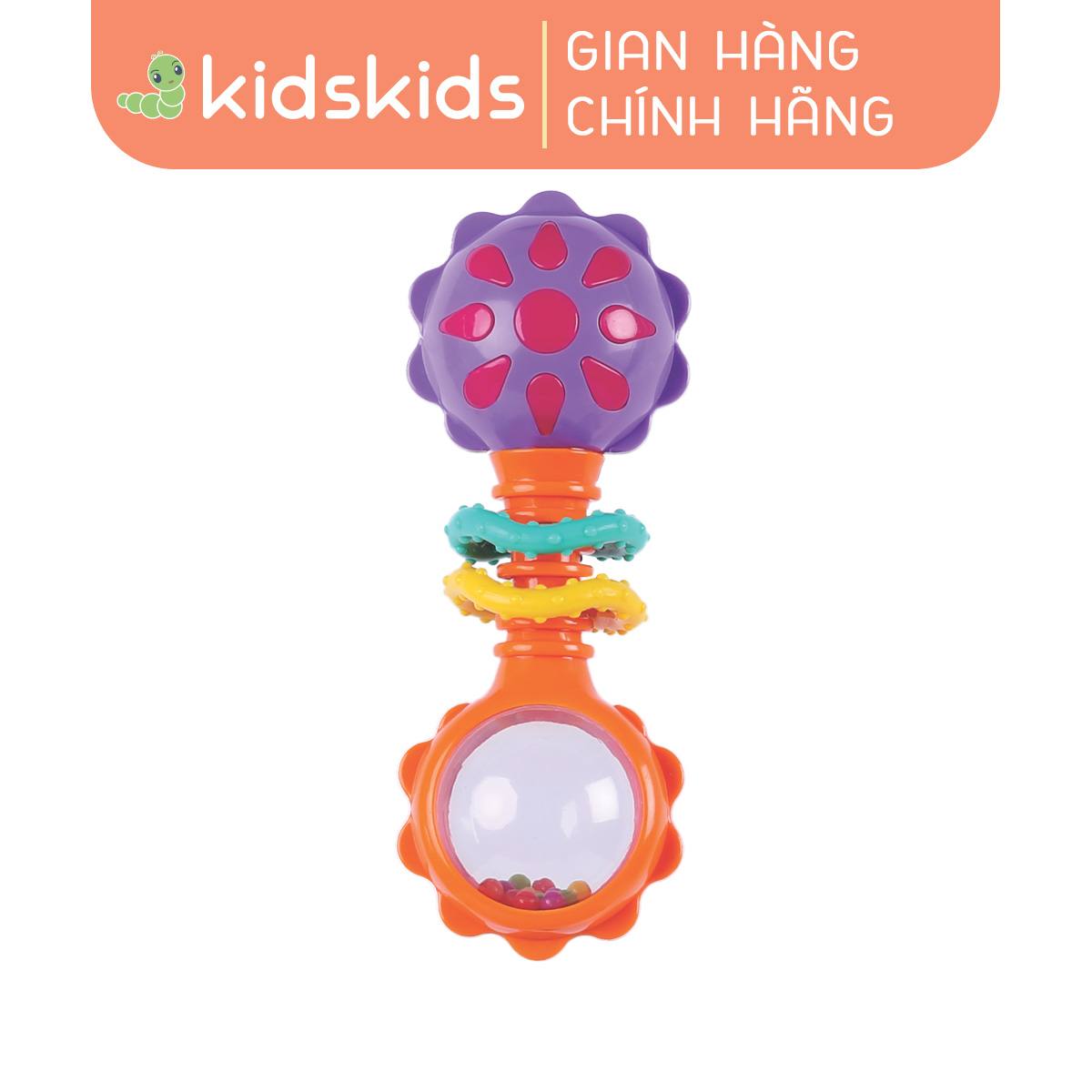 Đồ chơi xúc xắc gặm nướu  Playgro Twisting Barbell Rattle, cho bé 3-24 tháng