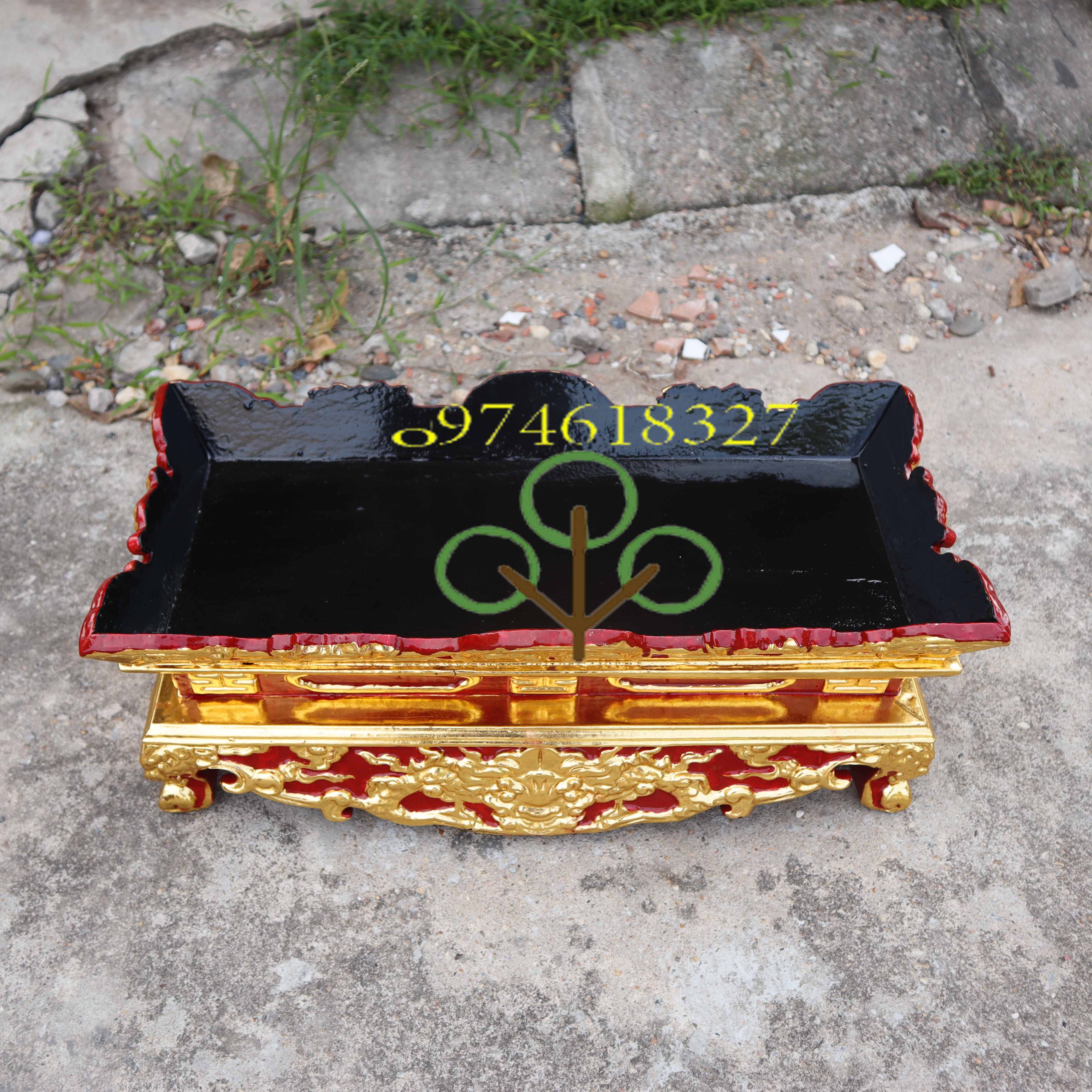 Mâm tế thờ gỗ mít mâm bịch thờ gỗ khay chén nước gỗ 42cm