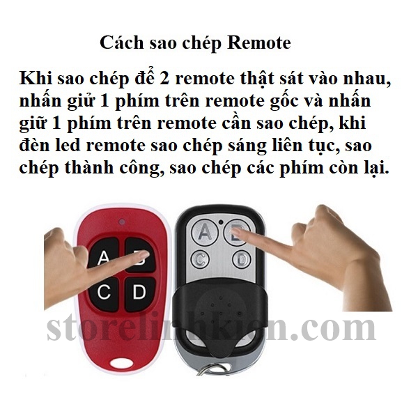 Remote cửa cuộn RF (học lệnh) 315Mhz & 433Mhz