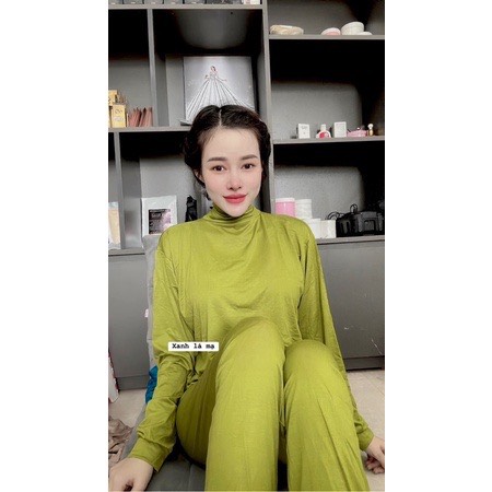 Set Ủ Kem Cổ Cao Thun Lạnh Dưỡng Da Freesize