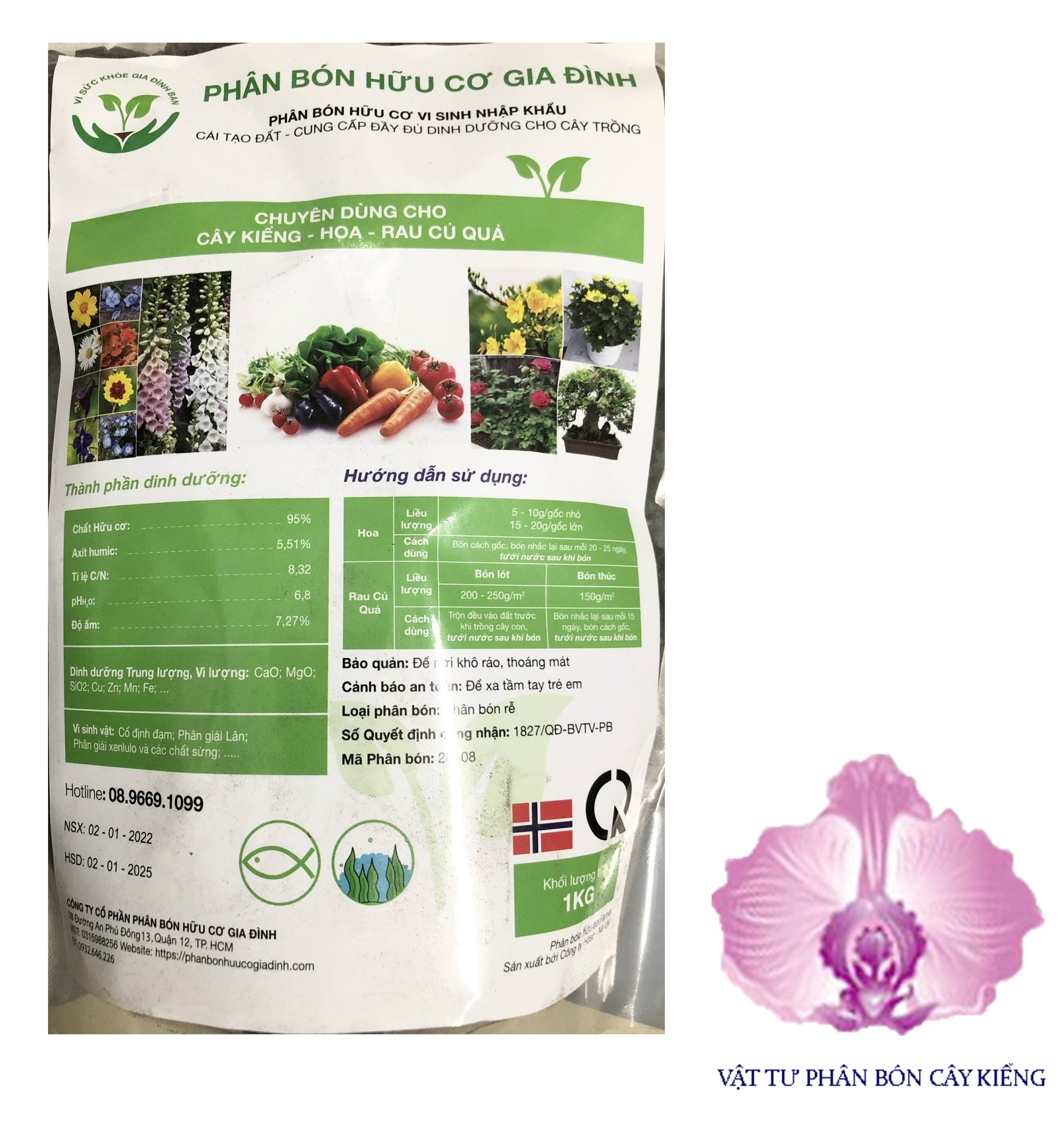 Phân Bón Hữu Cơ Vi Sinh - Cá Hồi - #448A# 1kg