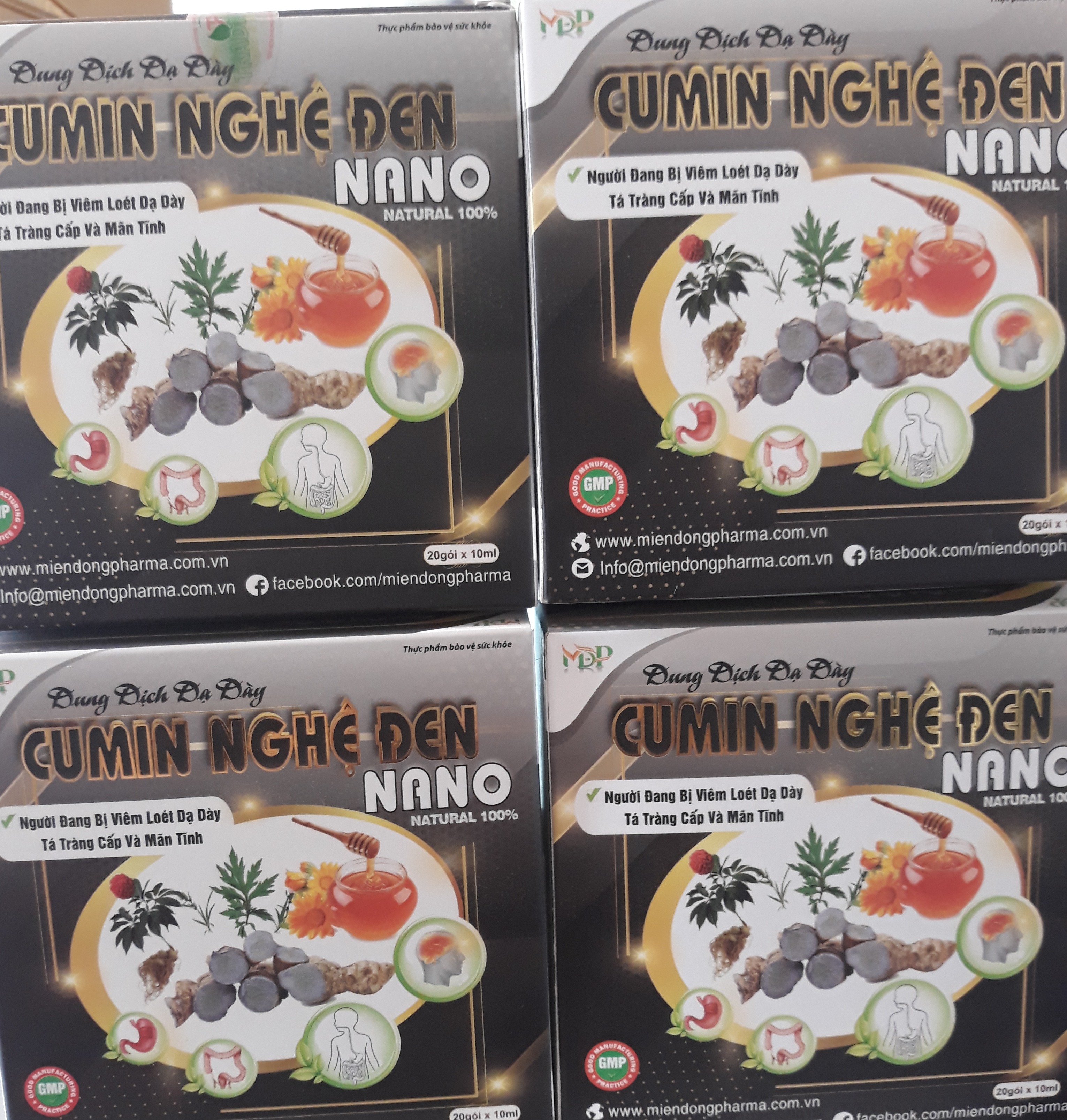 dung dịch nghệ đen hộp 20 gói