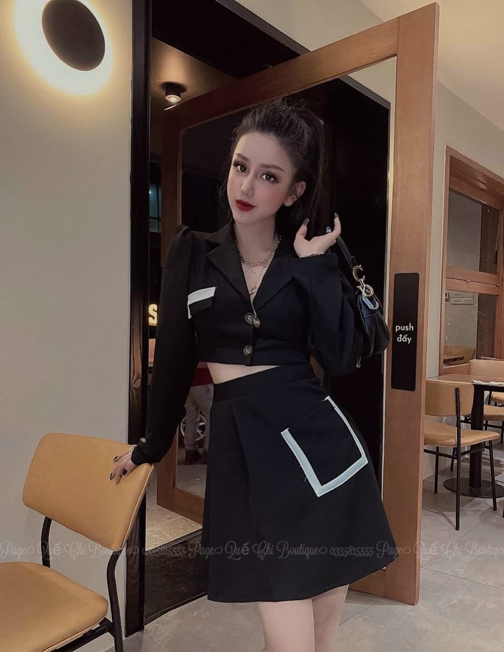 Sét áo phối chân váy kiểu công sở cực xinh TTSA0977