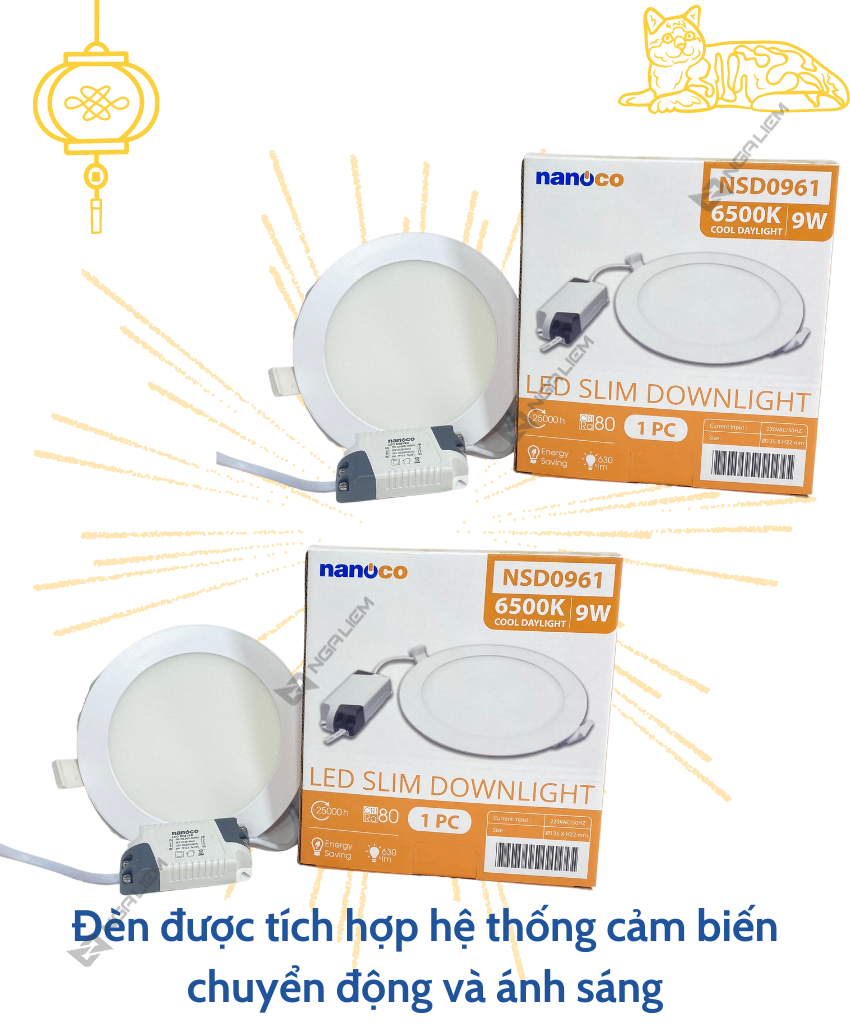 Đèn Led Slim Downlight – IP20 9W/120V Nanoco