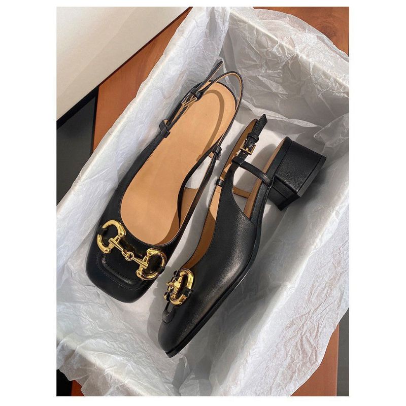 Giày sandal khuy mũi vuông 3cm siêu hot