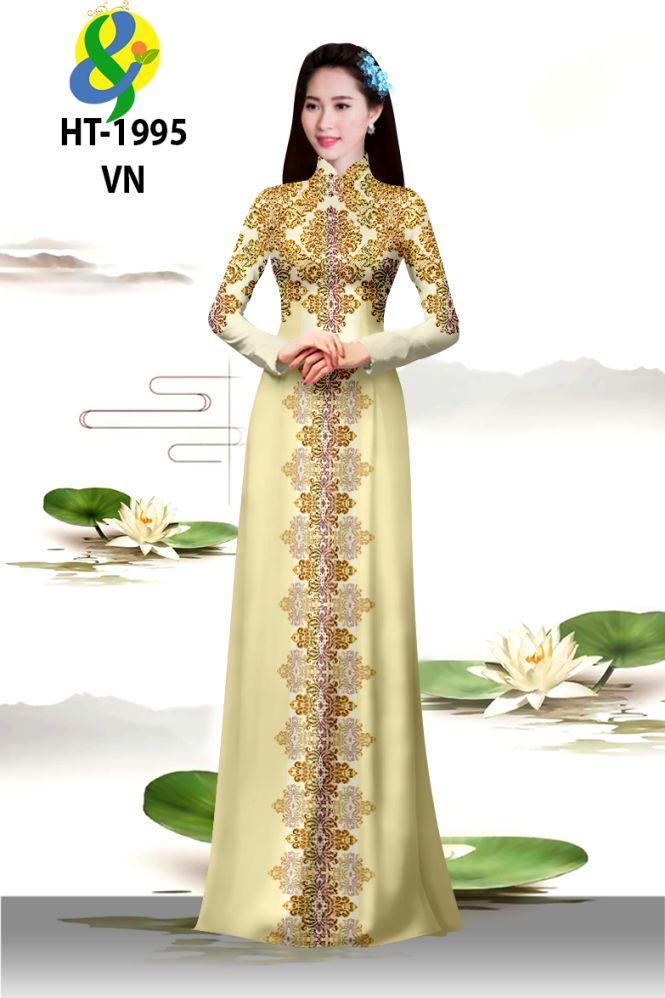 Vải áo dài họa tiết hoa văn thổ cẩm HT-1995