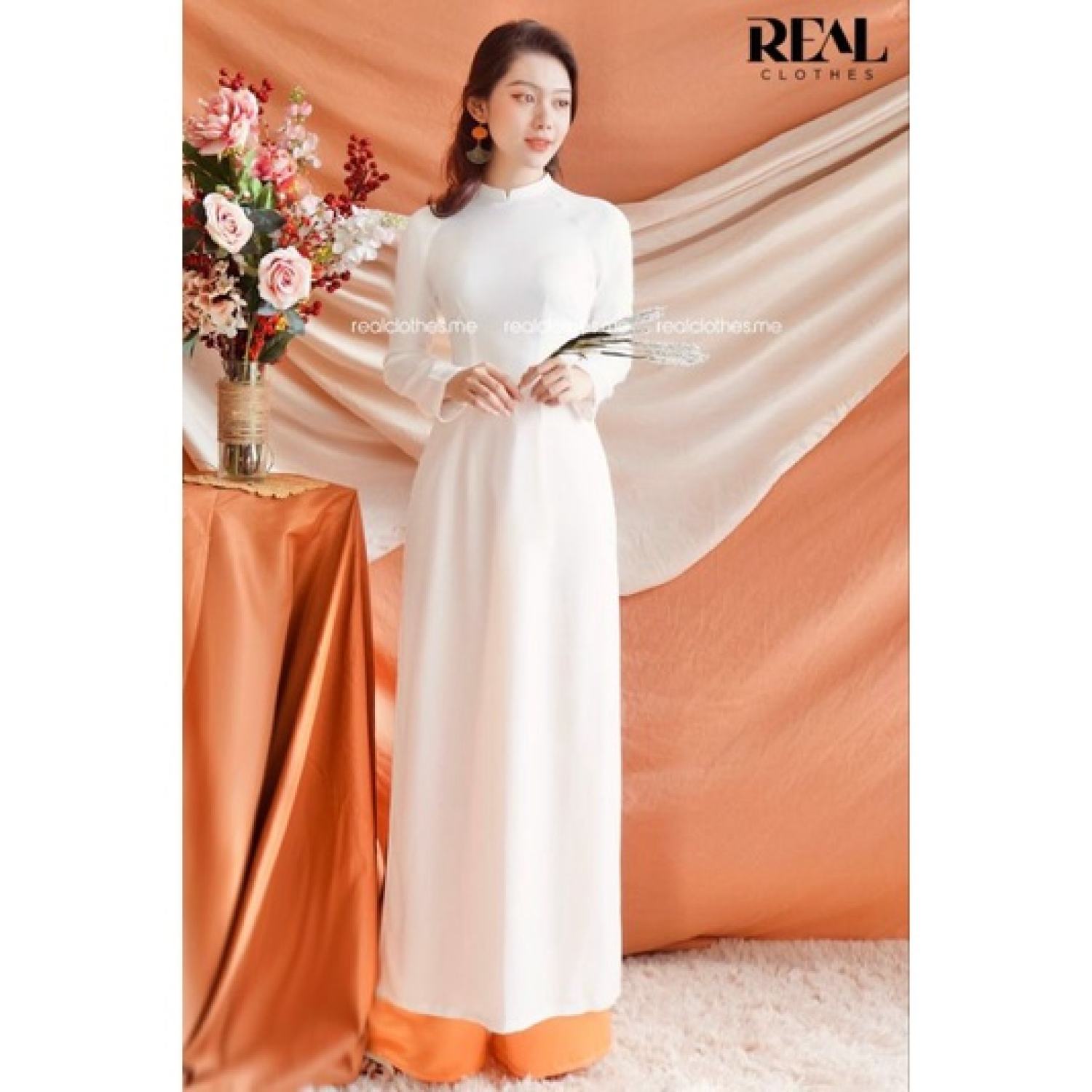 SaleÁo dài trắng lụa tây thicó bigsize