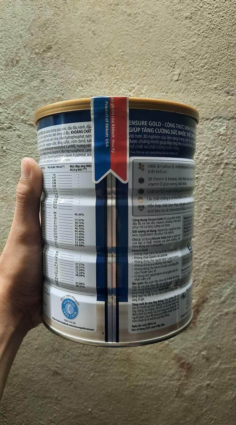 Sữa Bột Ensure Gold Hương Vani 850g