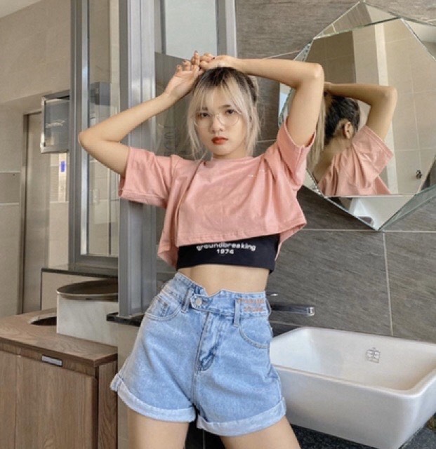 Áo thun Croptop 1974 (Set 2 áo CROPTOP & BRA)