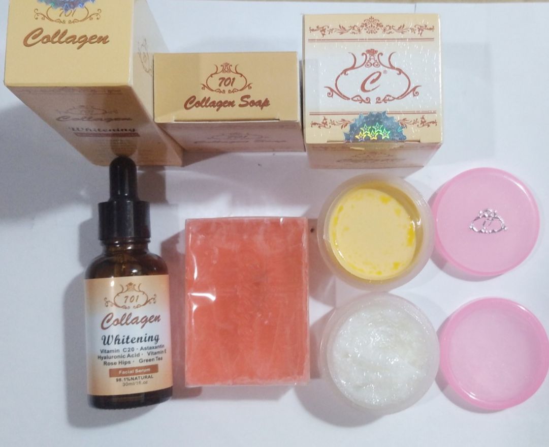 COMBO SERUM 701 VÀ KEM COLLAGEN VIT E dưỡng trắng cho da nám tàn nhang