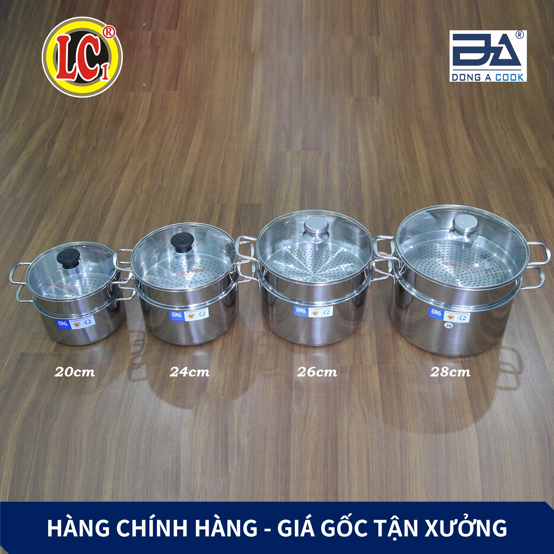 Bộ Nồi xửng hấp Inox Đông Á cao cấp ( nhiều Size )