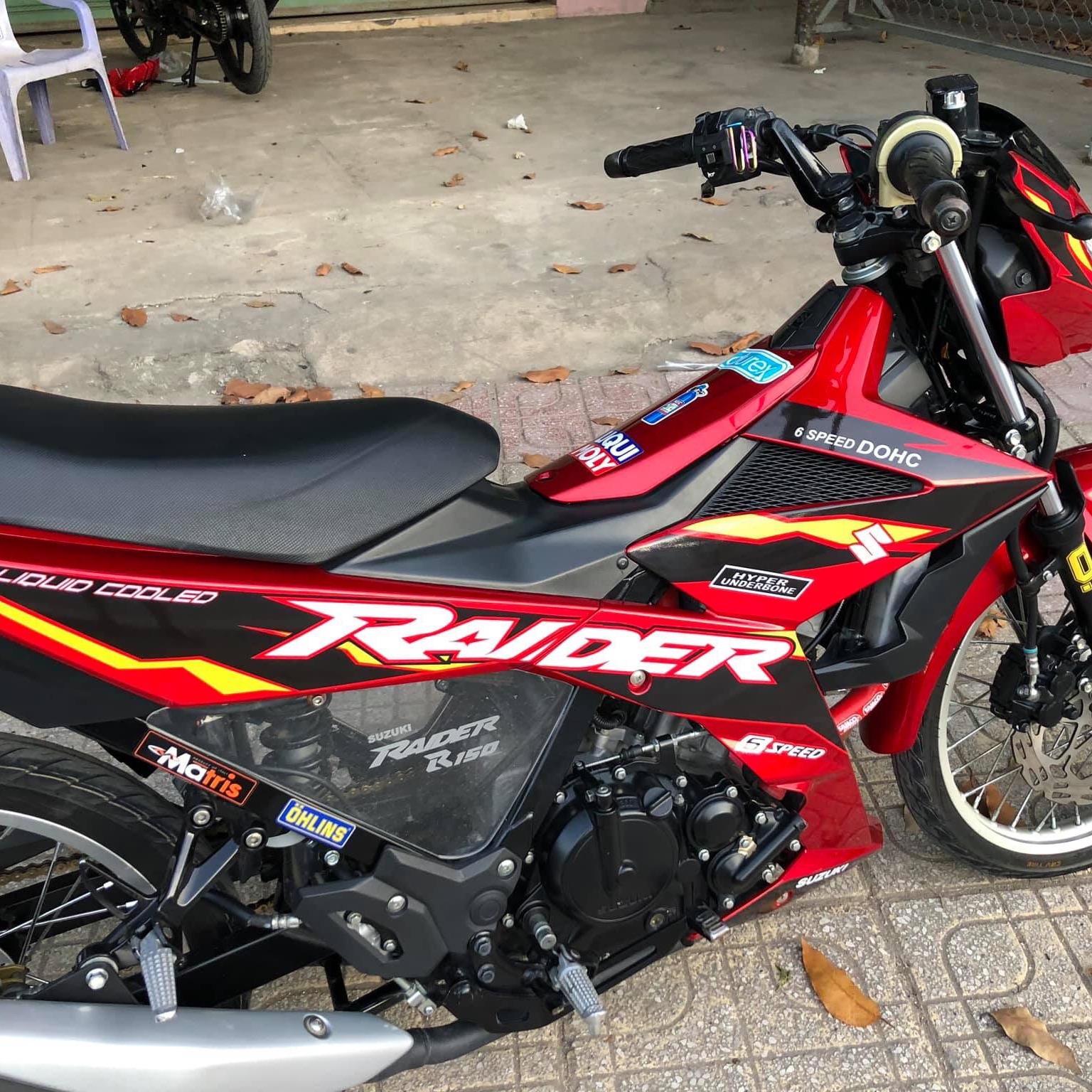 Tem rời Raider Fi dán xe đỏ