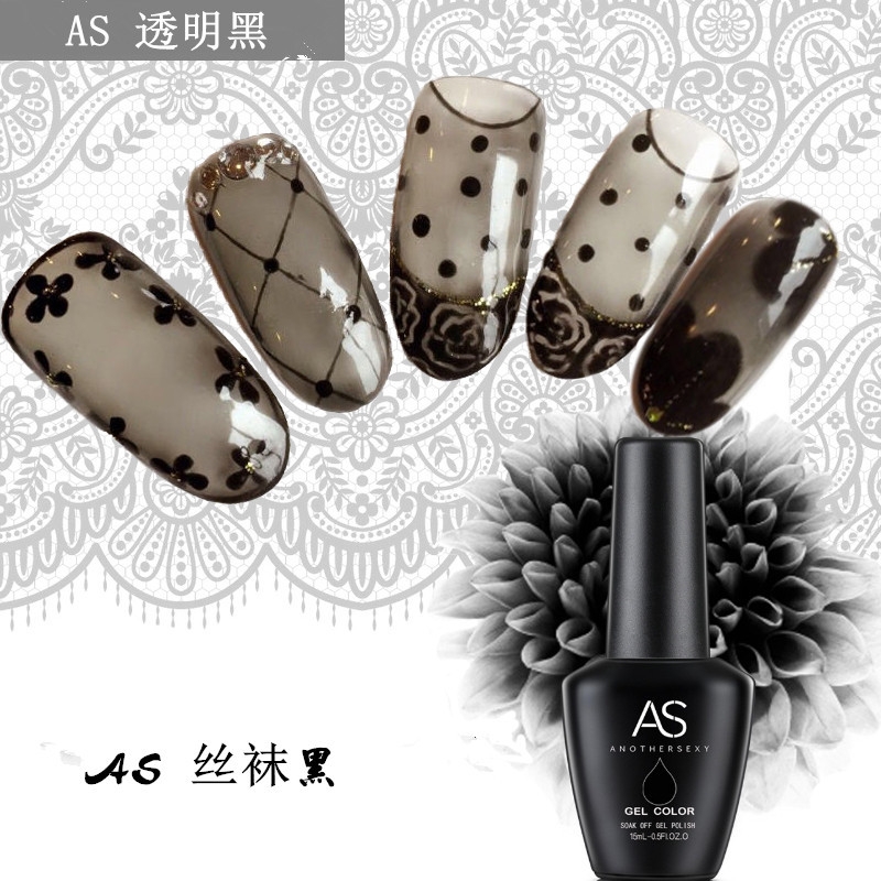 Sơn gel as nước gạo , thạch đen, đen, trắng chai 15ml - sinailmi