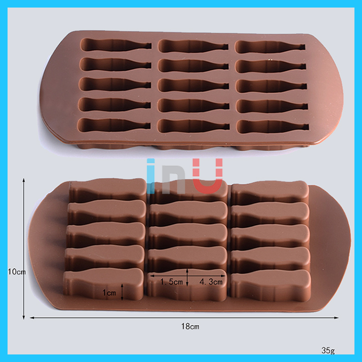 HCM - Khuôn silicon hình chai nước ngọt đổ socola thạch rau câu kẹo dẻo cola