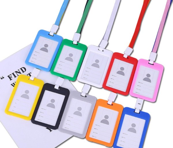Bao thẻ DỌC + dây đeo bảng tên sinh viên – nhân viên văn phòng (10 màu sắc)