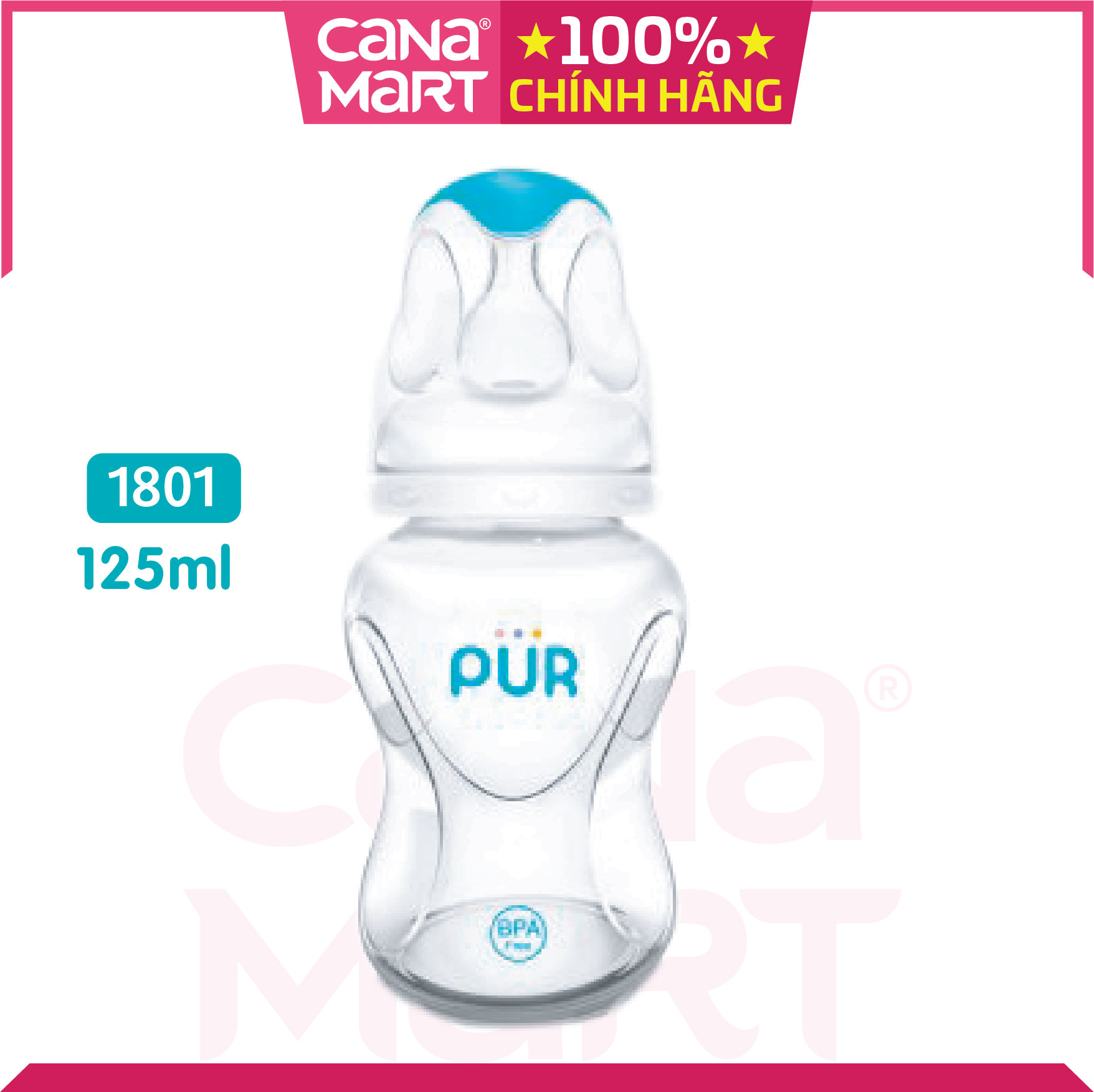 Bình sữa cổ thường Pur Advanced 125ml không chứa BPA (1801)