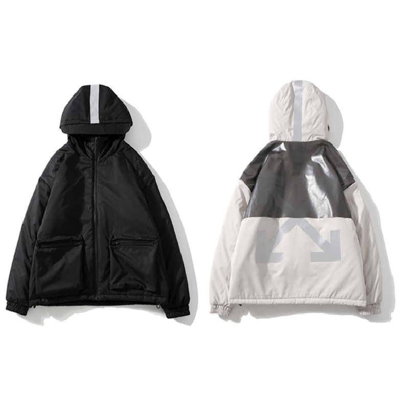 Off White 3M reflection thickened padded jacket