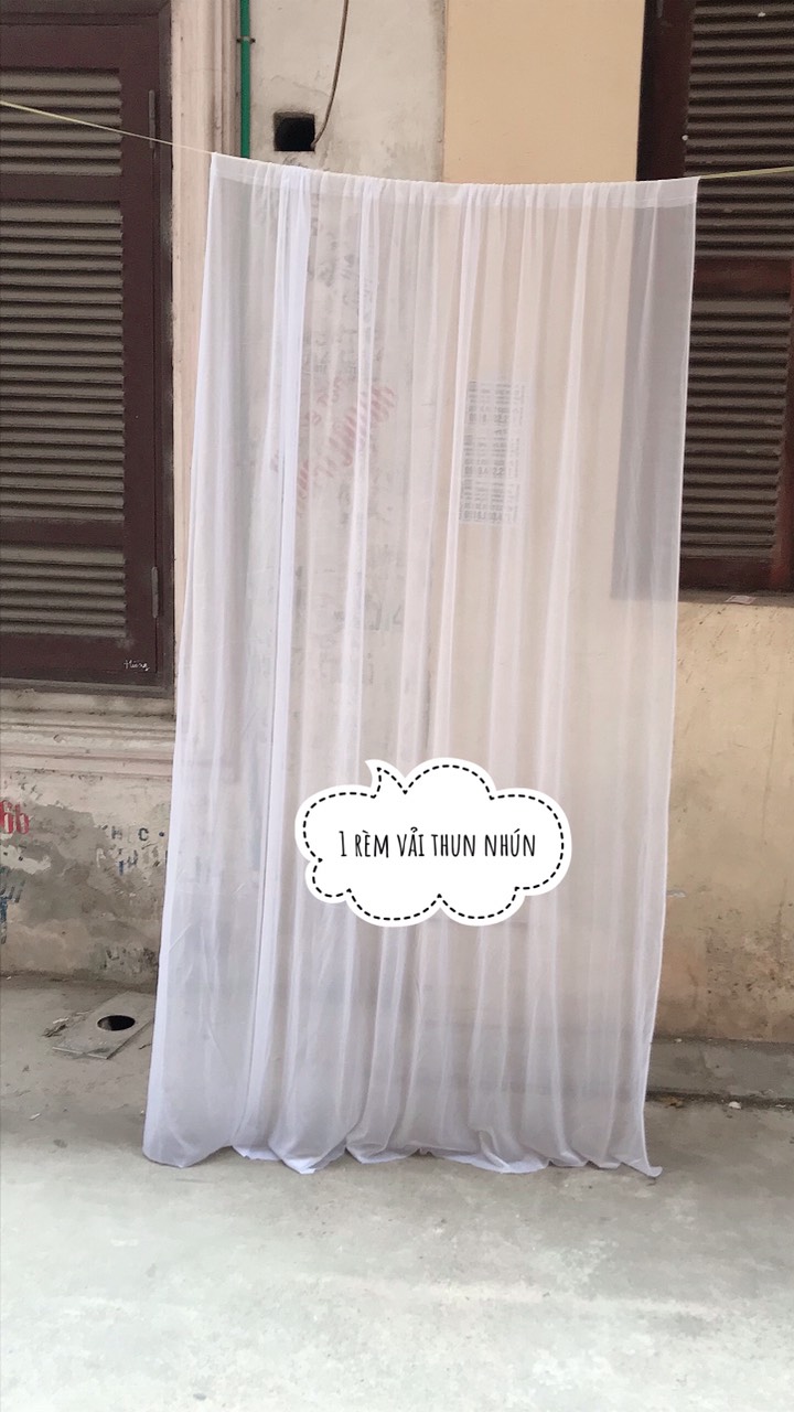 (ĐÃ MAY SẴN) Rèm vải thun nhún, rèm vải trang trí sinh nhật