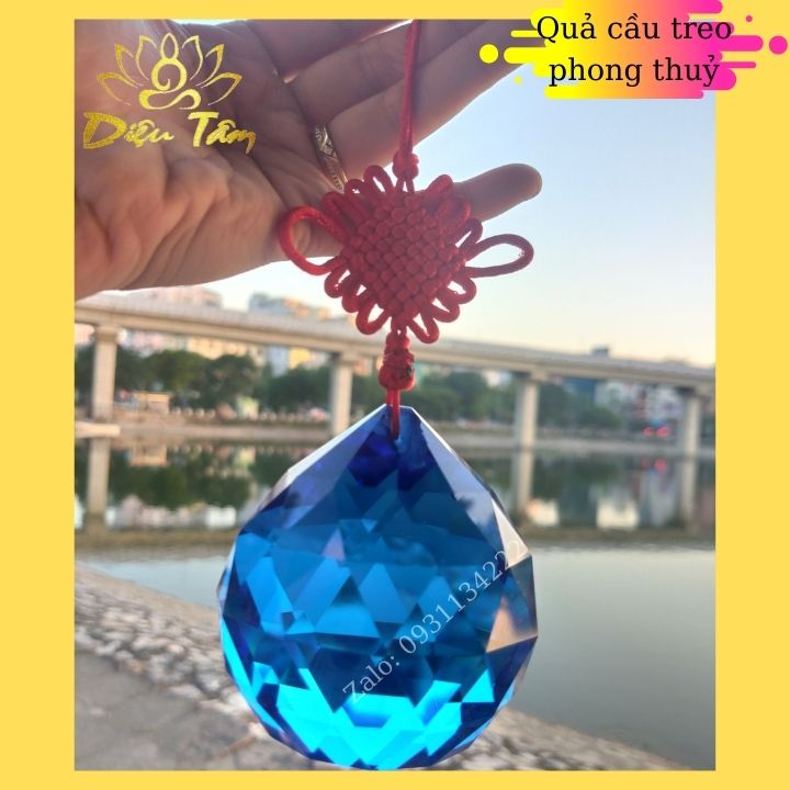 Ball hanging feng shui polygon color blue