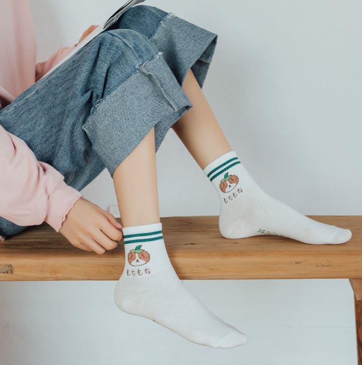 Set 5 Đôi Tất Vớ Nữ Gấu Trắng Cao Cổ