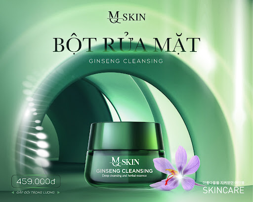 Bột rửa mặt nhân sâm mqskin nhân sâm mới hộp 100g