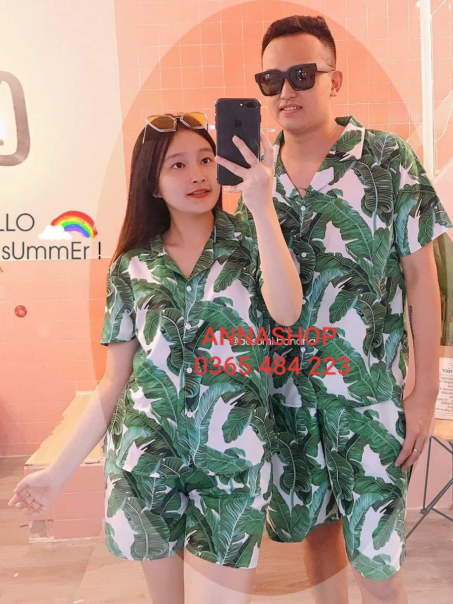 BỘ LÁ CHUỐI XANH NỀN TRẮNG THIẾT KẾ UNISEX ĐỦ SIZE TỪ 7 - 120 KÝ