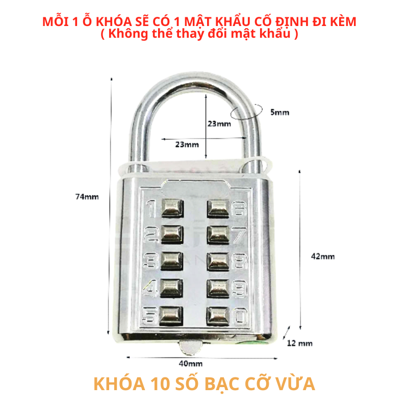 Khóa số chống trộm inox an toàn