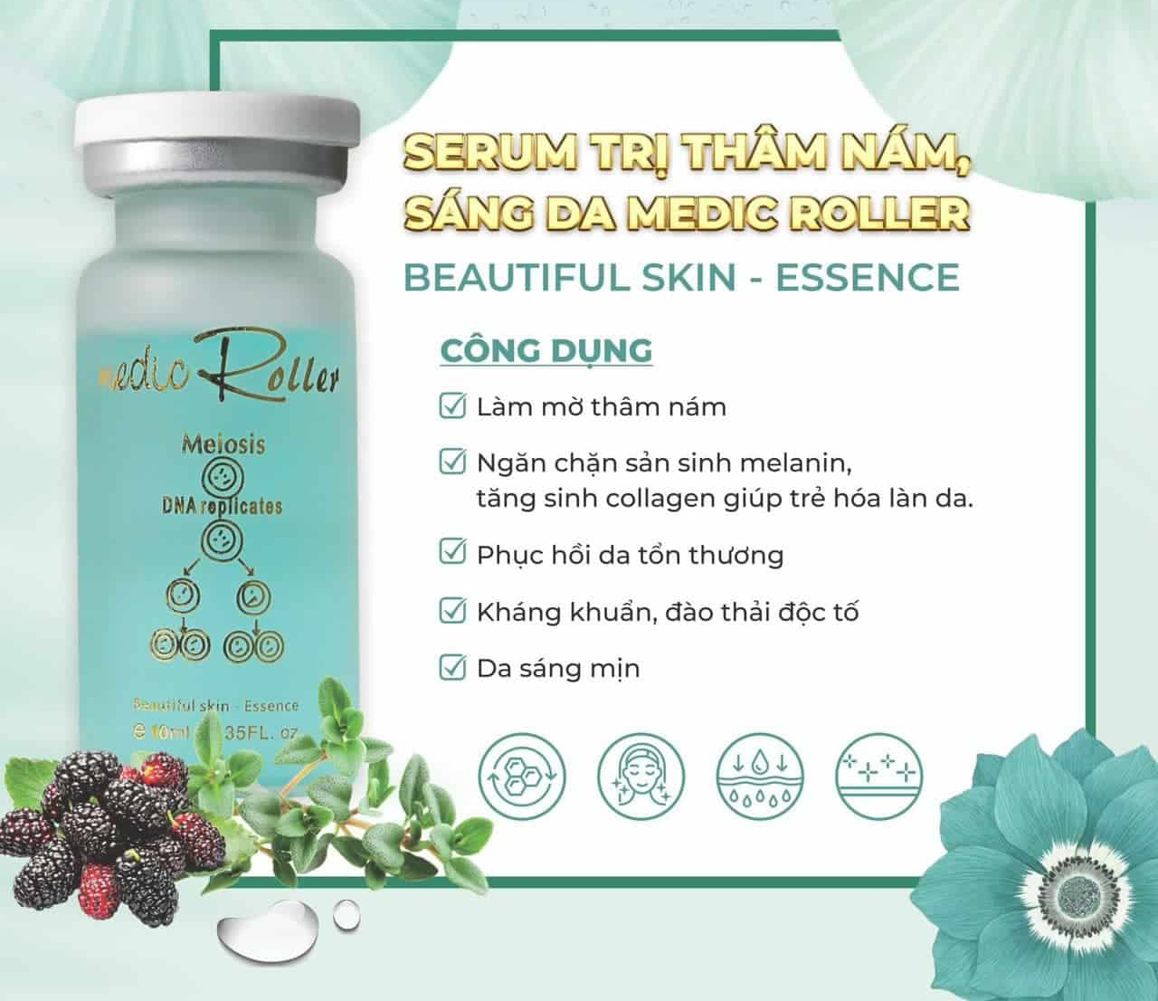 Serum t rị thâm nám, sáng da Medic Roller 10ml