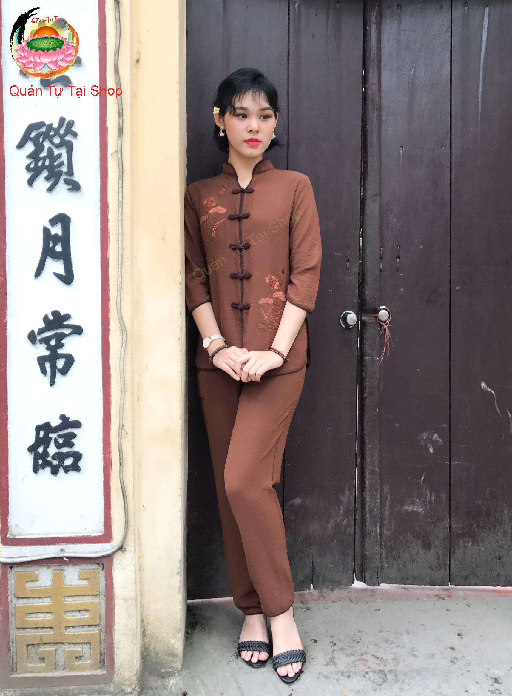 Bộ đồ đi chùa,cổ tàu vải đũi cao cấp