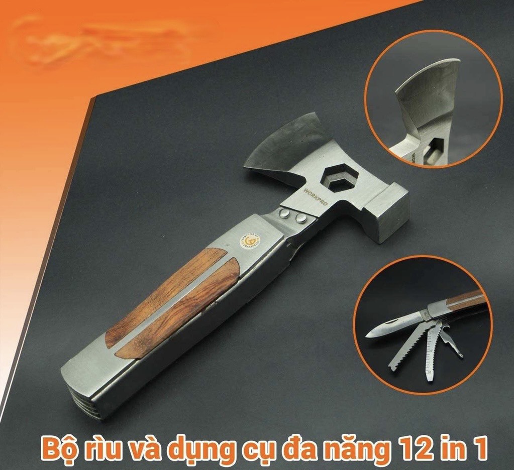 BỘ RÌU VÀ DỤNG CỤ ĐA NĂNG 12 IN 1 WORKPRO WP383001